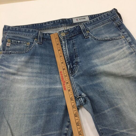 AG ADRIANO GOLDSCHMIED Graduate Jeans Women 33x26 Fray Ankle Light Wash Blue - Picture 16 of 16